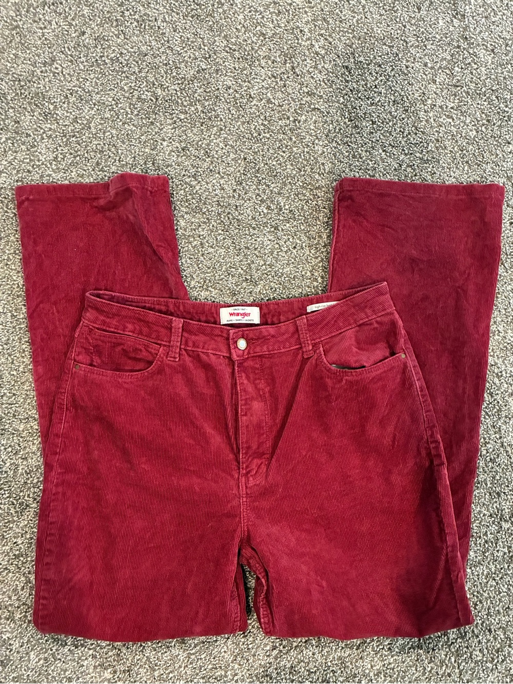 Wrangler Women's Red Corduroy Straight Leg Jeans